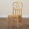 Baxton Studio Monaco Modern Bohemian Oak Brown Finished Mahogany Wood and Natural Rattan Dining Chair 228-13100-ZORO - alternate 3